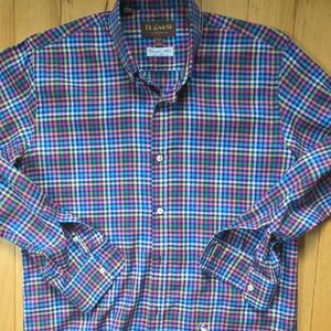 El Ganso Luxury Dress Plaid Dress Shirt Large
